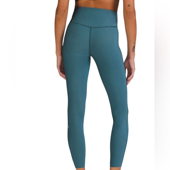 Lululemon Base Pace High-Rise Tight 25" Two-Tone Ribbed Green Jasper/Blue - Picture 3 of 7